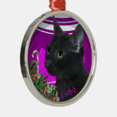 Ornement de Noël de chat noir (Droite)