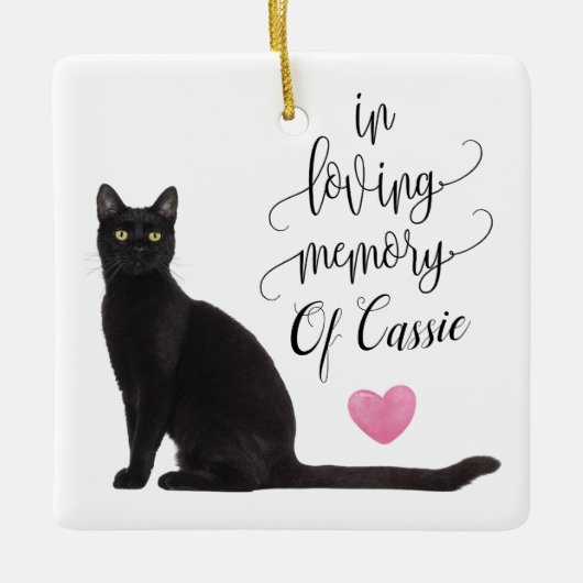 Ornement De Noël De Chat Noir En Mémoire De Votre (Devant)