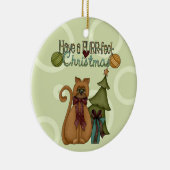 Ornement de Noël de chat parfait (Droite)