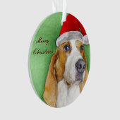Ornement de Noël de chien de basset (devant)