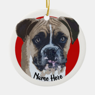 Ornement de Noël de chien de boxeur de faon