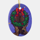 Ornement de Noël de chien de chien de peau (Dos)