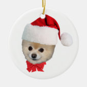 Ornement de Noël de chien de Pomeranian (Devant)