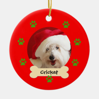 Ornement de Noël de chien personnalisé - 1 côté