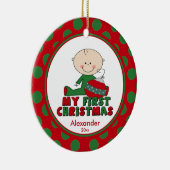 Ornement de Noël de chiffre bébé de bâton premier (Droite)