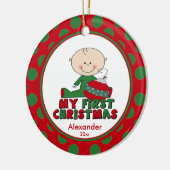 Ornement de Noël de chiffre bébé de bâton premier (Gauche)