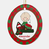 Ornement de Noël de chiffre bébé de bâton premier (Gauche)