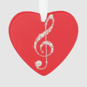 Ornement de Noël de Clef Pearl et Diamond Treble (devant)