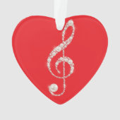 Ornement de Noël de Clef Pearl et Diamond Treble (dos)