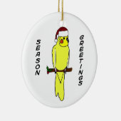 Ornement de Noël de Cockatiel de salutations de (Droite)