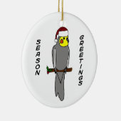 Ornement de Noël de Cockatiel de salutations de (Droite)