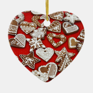 Ornement de Noël de coeur de pain d'épice