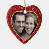 Ornement de Noël de coeur de photo (Droite)
