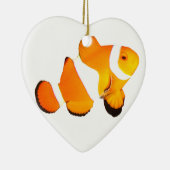 Ornement de Noël de coeur de poissons de clown (Droite)