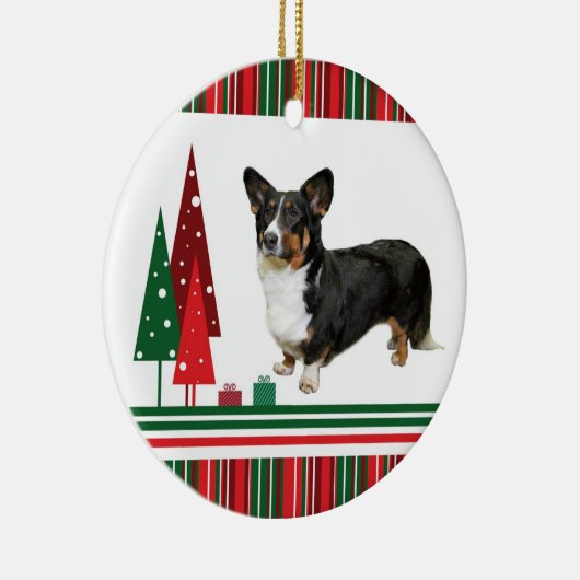 Ornement de Noël de corgi (Droite)