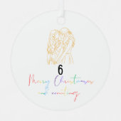 Ornement de Noël de couple lesbien Queer (Jaune) (Recto)