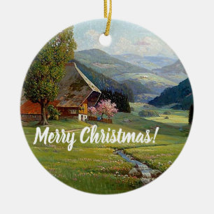 Ornement de Noël de courant de pré de fleur