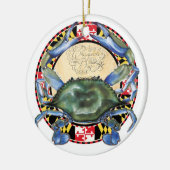 Ornement de Noël de crabe bleu (Gauche)