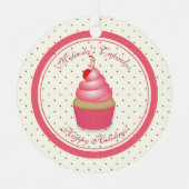 Ornement de Noël de Cupcake (Recto)