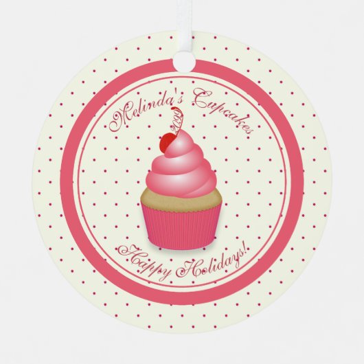 Ornement de Noël de Cupcake (Recto)