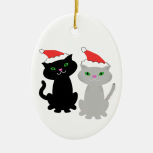 Ornement de Noël de deux minous