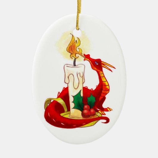 Ornement de Noël de dragon du feu (Devant)