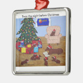 Ornement de Noël de famille de teckel (Gauche)