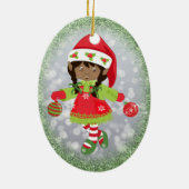 Ornement de Noël de fille d'Afro-américain (Dos)