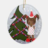 Ornement de Noël de fille d'Afro-américain (Gauche)