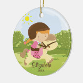 Ornement de Noël de fille de cavalier de Horseback (Gauche)