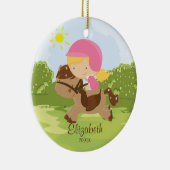 Ornement de Noël de fille de cavalier de Horseback (Droite)