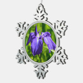 Ornement de Noël de fleur d'iris violet (Vue impression)