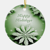 Ornement de Noël de Fleurs vertes (Devant)