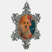 Ornement de Noël de flocon de neige de Morkie (Gauche)