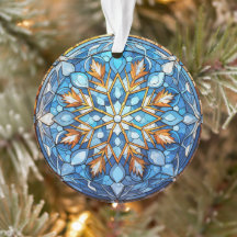 Ornement de Noël de Flocon de neige en verre tendu