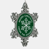Ornement de Noël de Flocon de neige vert (Gauche)
