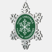Ornement de Noël de Flocon de neige vert (Vue impression)