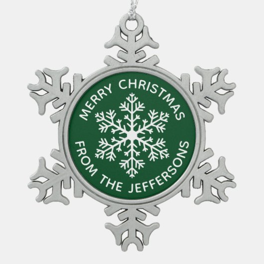 Ornement de Noël de Flocon de neige vert (Devant)