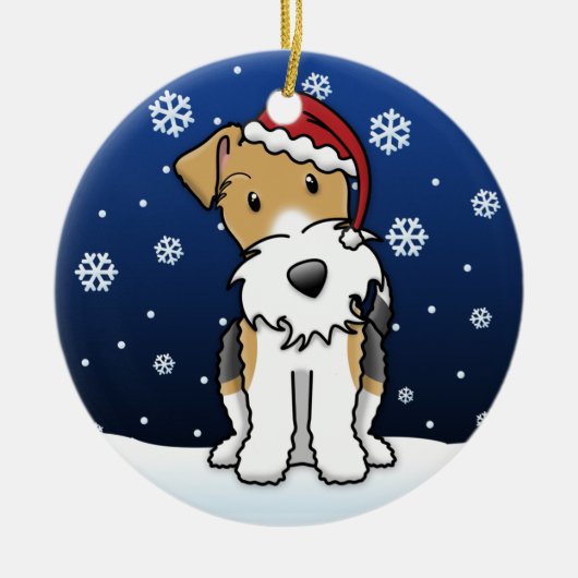 Ornement de Noël de Fox Terrier de fil de bande (Devant)