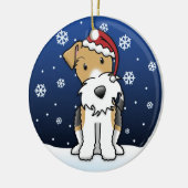Ornement de Noël de Fox Terrier de fil de bande (Gauche)