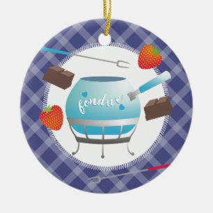 Ornement de Noël de fraises de chocolat de fondue