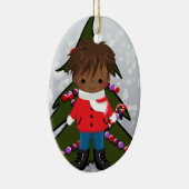 Ornement de Noël de garçon d'Afro-américain (Droite)
