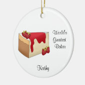 Ornement de Noël de gâteau au fromage de fraise (Gauche)