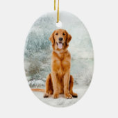 Ornement de Noël de golden retriever (Dos)