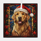 Ornement de Noël de Golden Retriever (Verso)