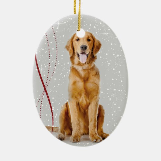 Ornement de Noël de golden retriever (Dos)