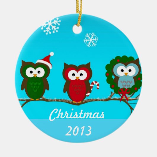 Ornement de Noël de hibou (Devant)