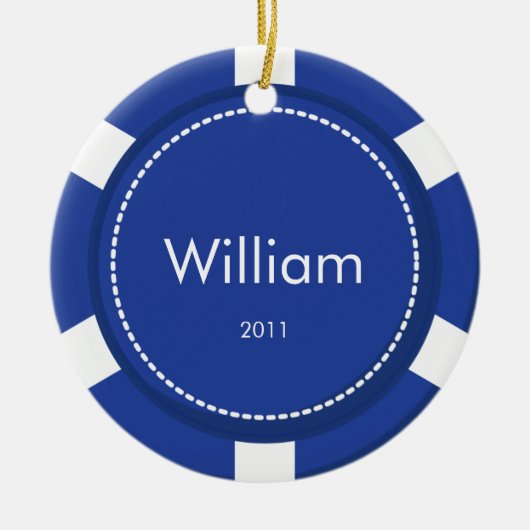 Ornement de Noël de jeton de poker (Devant)