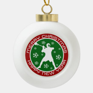 Ornement de Noël de joueur de lacrosse