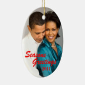 Ornement de Noël de Joyeuses Fêtes d'Obama (Droite)